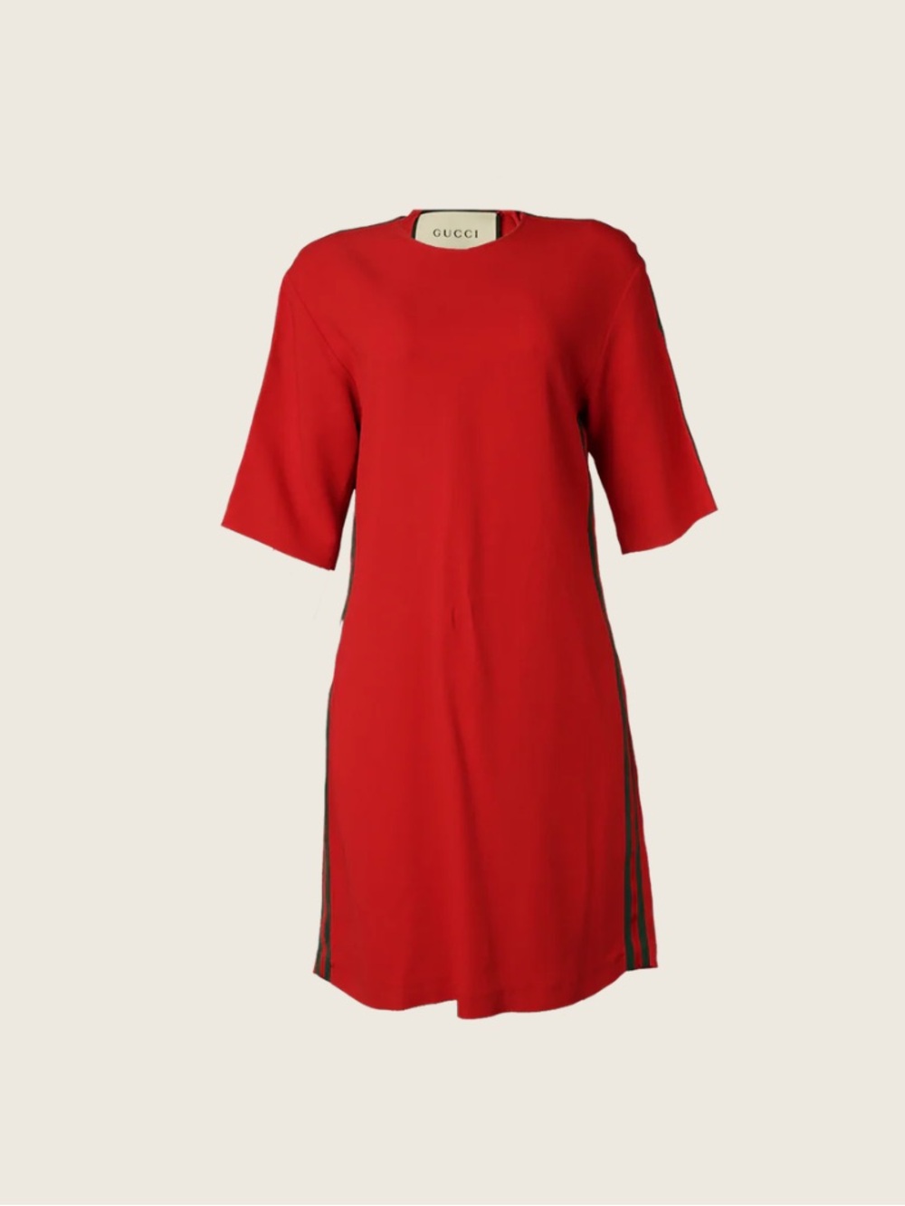 Gucci Red Short-Sleeve Mini Shift Dress